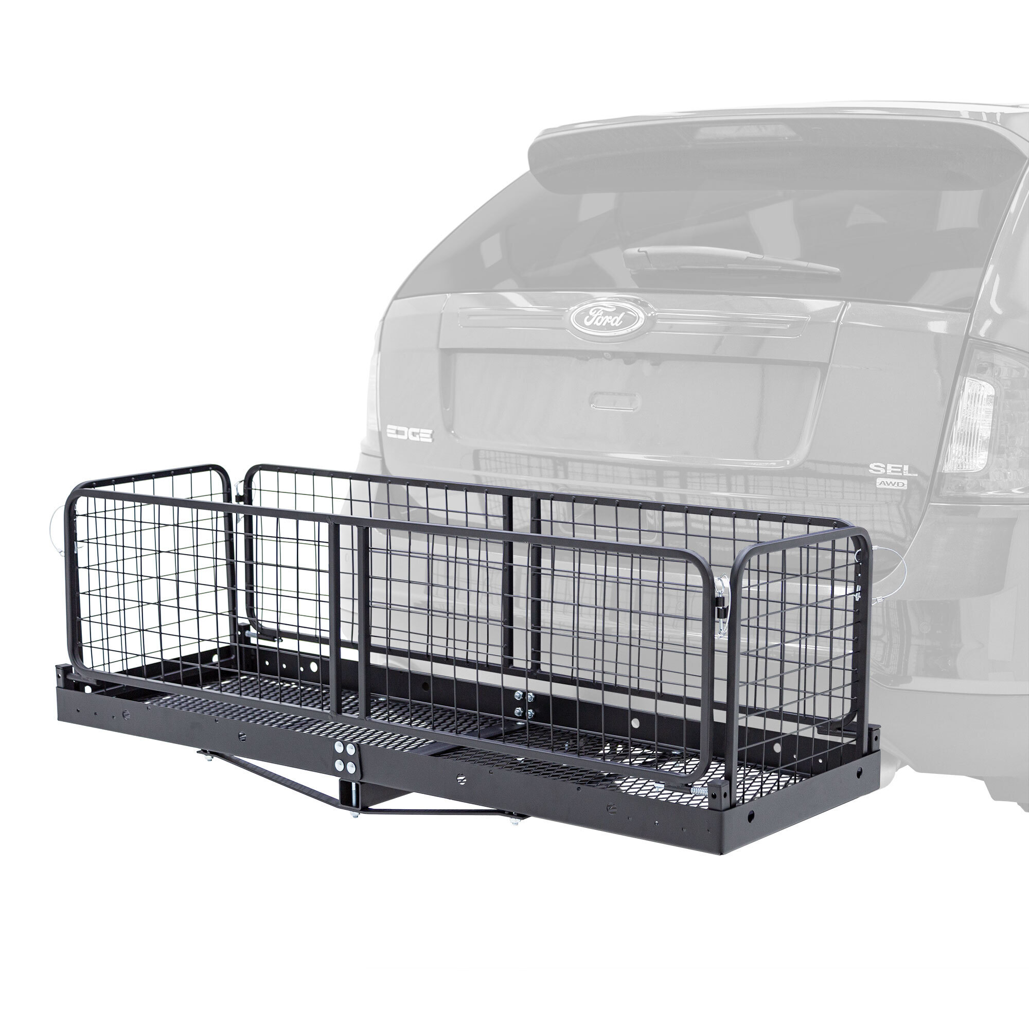 Elevate Outdoor, Steel Cargo Carrier w/Folding Sides, Capacity 500 lb, Receiver Size 2 in, Material Steel, Model# CC-1223